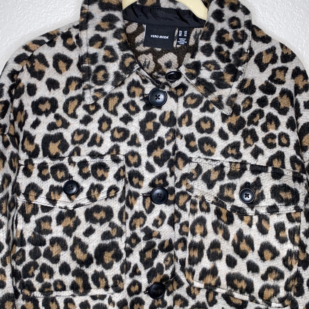 Vero Moda Vmleony Animal Leopard Print Long Sleeve Jacket Size XS - Picture 7 of 13